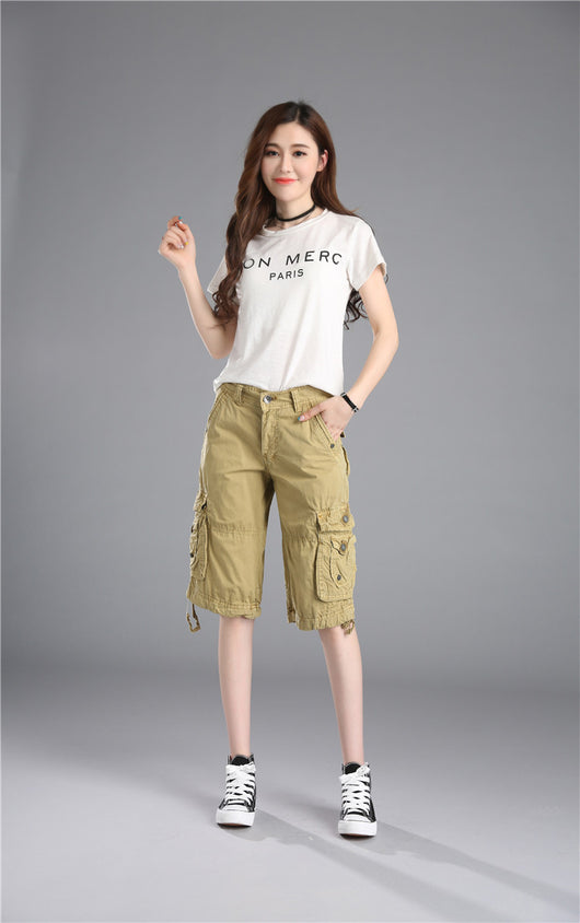 Pantalones Casuales Sueltos Capri Multicolor Talla Grande - Image 6