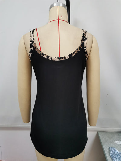 Camiseta sin Mangas Estampado Leopardo con Patchwork Talla S - Image 25