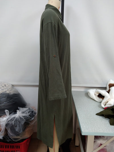 Camisa Larga Holgada de Manga Larga con Abertura Lateral para Mujer - Image 18
