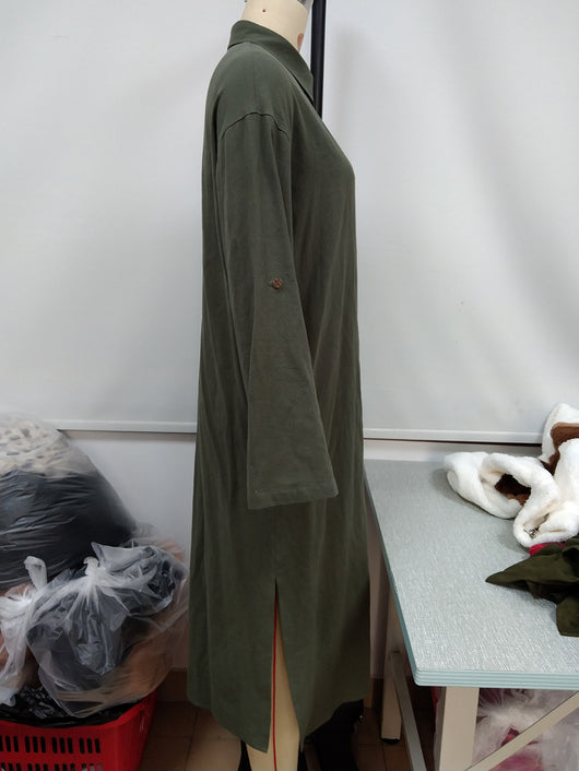Camisa Larga Holgada de Manga Larga con Abertura Lateral para Mujer - Image 18