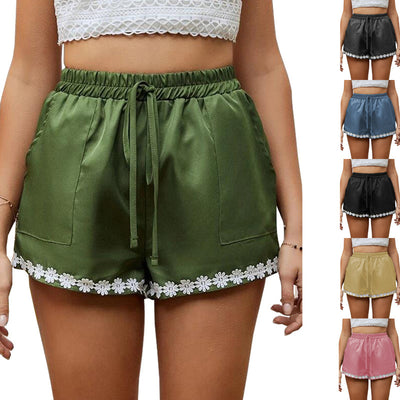 Shorts de Encaje Sueltos con Cintura Elástica para Mujer - Image 9