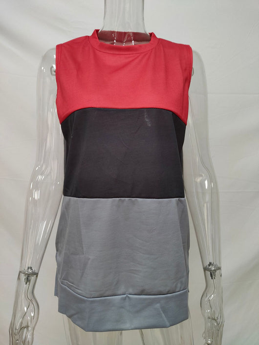 Blusa sin Mangas Estampado Colorblock para Mujer - Image 9
