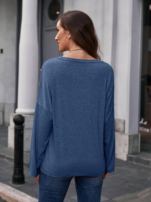 Blusa Suelta de Cuello Redondo Manga Larga con Estampado para Mujer - Image 14
