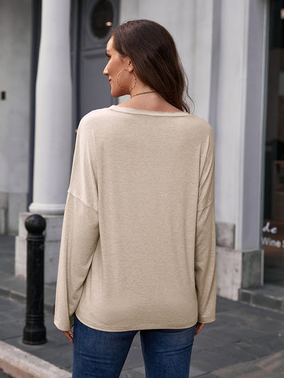 Blusa Suelta de Cuello Redondo Manga Larga con Estampado para Mujer - Image 19