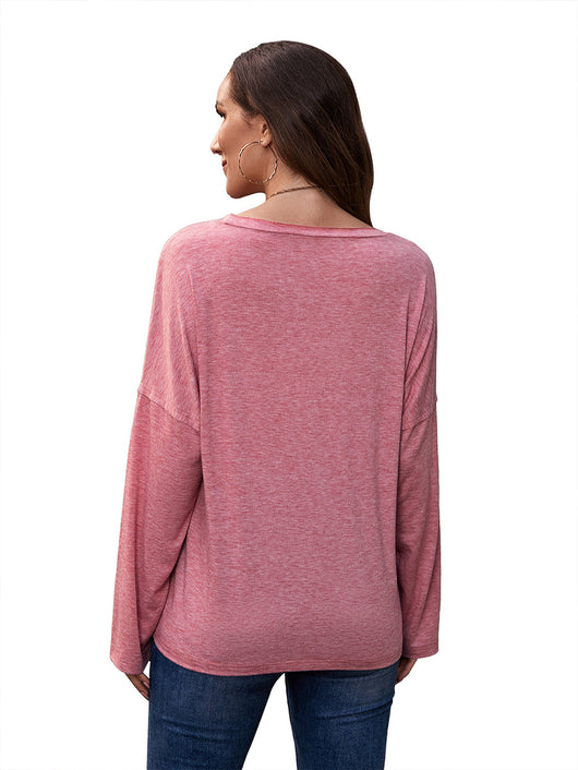 Blusa Suelta de Cuello Redondo Manga Larga con Estampado para Mujer - Image 24