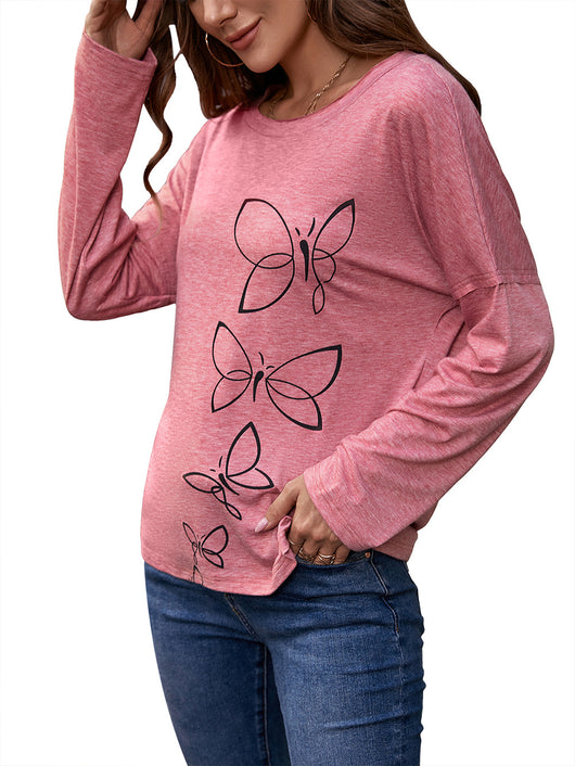 Blusa Suelta de Cuello Redondo Manga Larga con Estampado para Mujer - Image 27