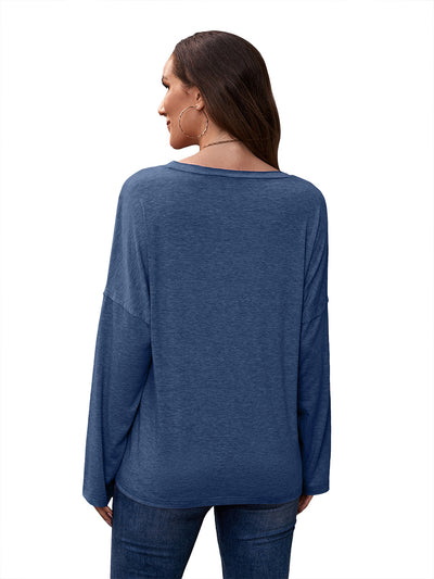 Blusa Suelta de Cuello Redondo Manga Larga con Estampado para Mujer - Image 29