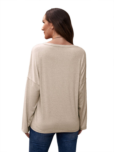 Blusa Suelta de Cuello Redondo Manga Larga con Estampado para Mujer - Image 34
