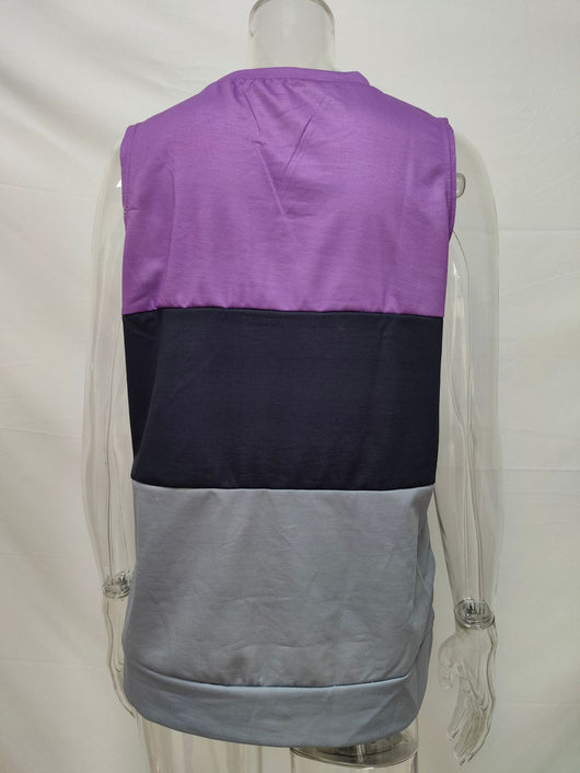 Blusa sin Mangas Estampado Colorblock para Mujer - Image 14