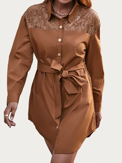 Blusa Elegante Manga Larga con Panel de Encaje Ajustada - Image 13