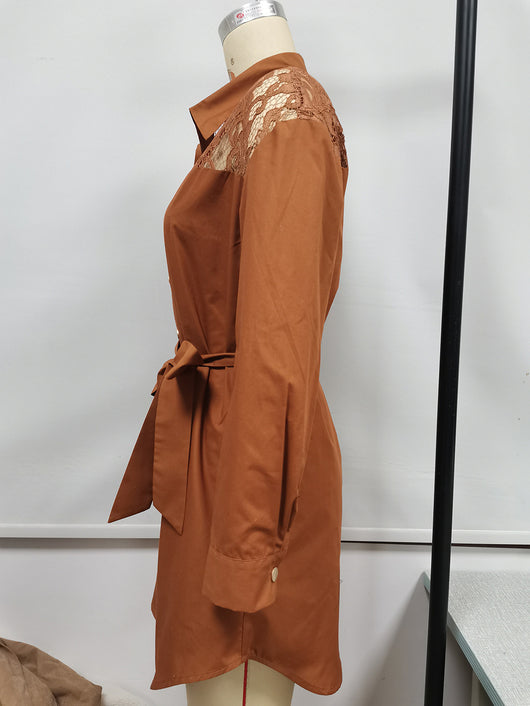 Blusa Elegante Manga Larga con Panel de Encaje Ajustada - Image 18
