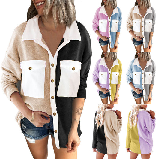 Chaqueta Cardigan Mujer con Contraste de Colores - Image 8
