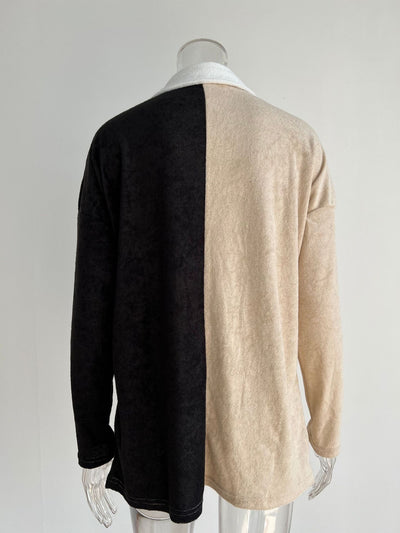 Chaqueta Cardigan Mujer con Contraste de Colores - Image 11