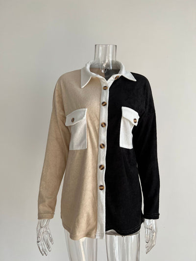 Chaqueta Cardigan Mujer con Contraste de Colores - Image 12