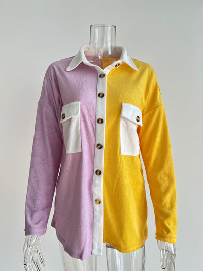 Chaqueta Cardigan Mujer con Contraste de Colores - Image 18