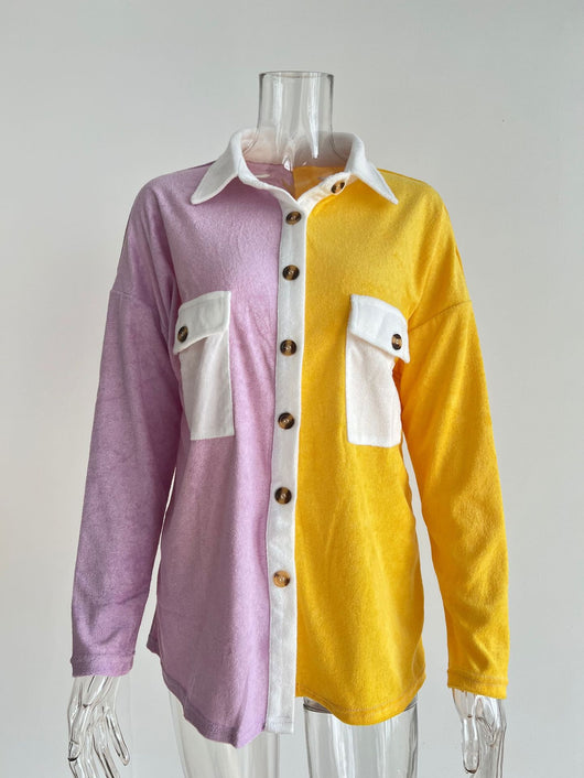 Chaqueta Cardigan Mujer con Contraste de Colores - Image 18