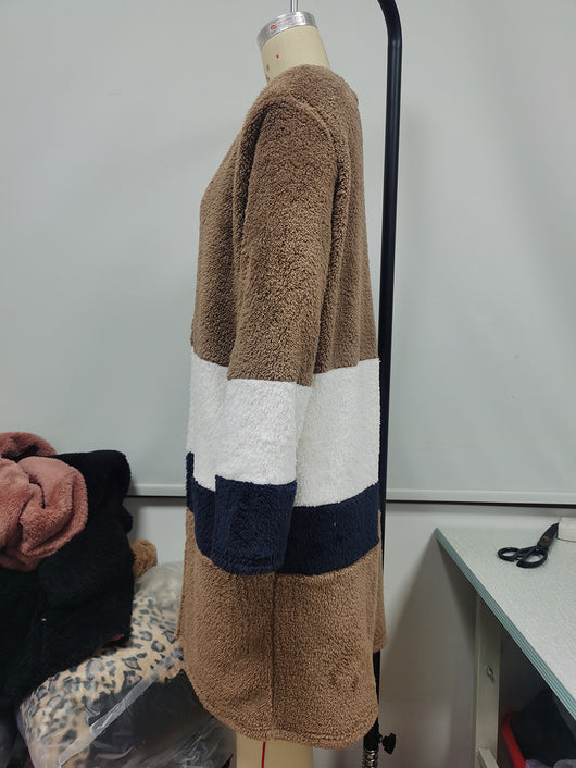 Abrigo Cardigan Reversible de Dos Tonos - Largo Medio - Image 18