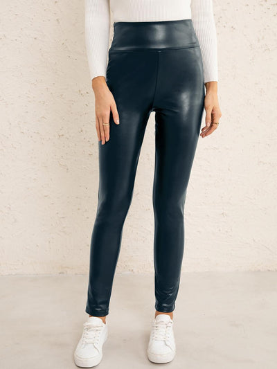 Pantalones de Cuero PU Ajustados Elásticos para Moto Mujer - Image 19