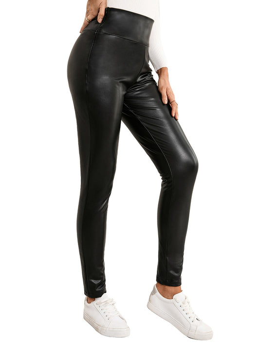 Pantalones de Cuero PU Ajustados Elásticos para Moto Mujer - Image 26