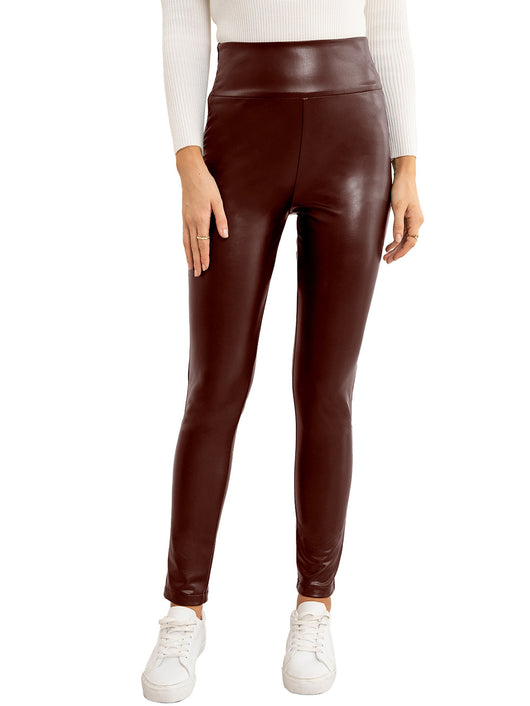 Pantalones de Cuero PU Ajustados Elásticos para Moto Mujer - Image 29