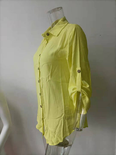 Blusa Suelta de Algodón y Lino con Botones para Mujer - Image 10