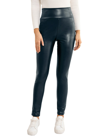 Pantalones de Cuero PU Ajustados Elásticos para Moto Mujer - Image 34