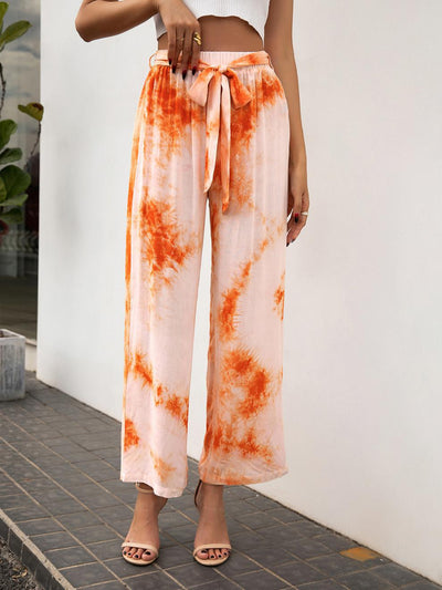 Pantalones Holgados con Estampado Tie Dye y Cinturón - Image 10