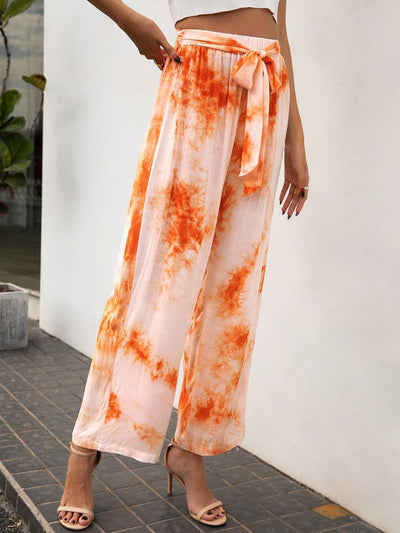 Pantalones Holgados con Estampado Tie Dye y Cinturón - Image 11