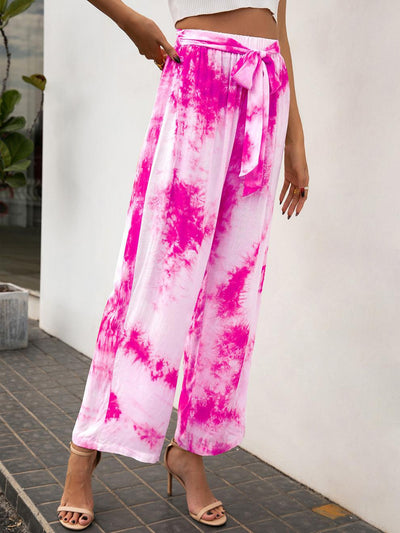 Pantalones Holgados con Estampado Tie Dye y Cinturón - Image 26