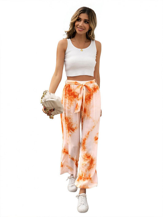 Pantalones Holgados con Estampado Tie Dye y Cinturón - Image 28
