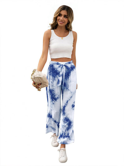 Pantalones Holgados con Estampado Tie Dye y Cinturón - Image 33