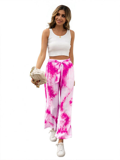 Pantalones Holgados con Estampado Tie Dye y Cinturón - Image 43