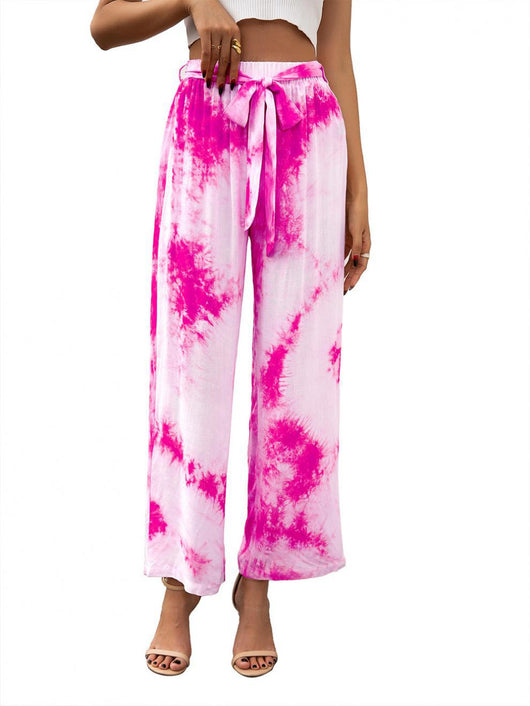 Pantalones Holgados con Estampado Tie Dye y Cinturón - Image 45