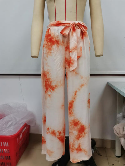 Pantalones Holgados con Estampado Tie Dye y Cinturón - Image 48