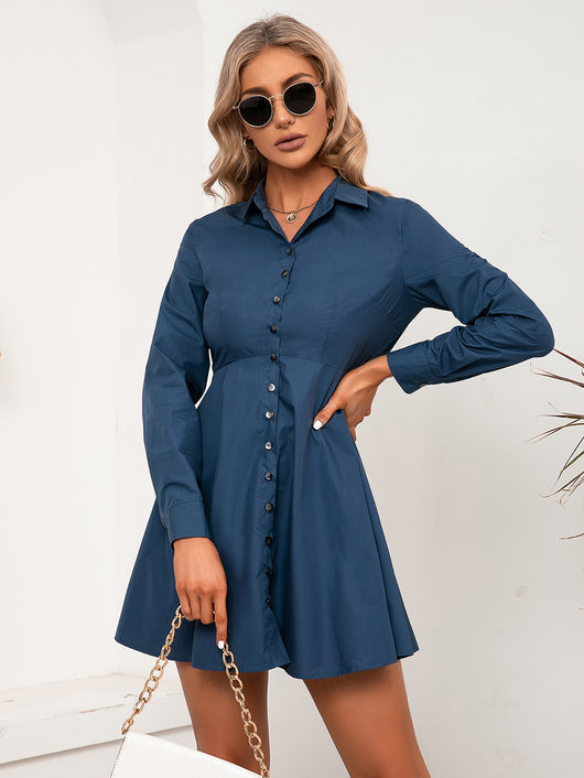 Camisa Clásica de Manga Larga Abotonada para Mujer - Image 10