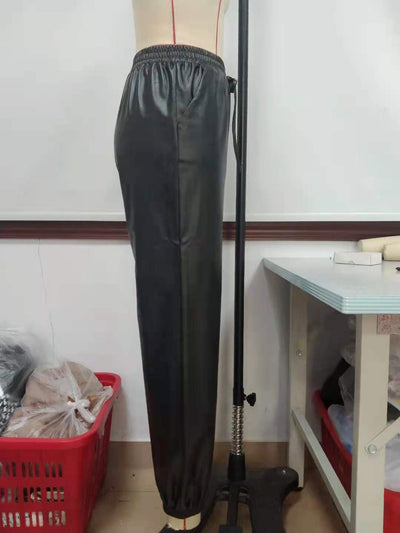 Pantalones de Cuero PU para Mujer con Cintura Elástica Versátil - Image 49