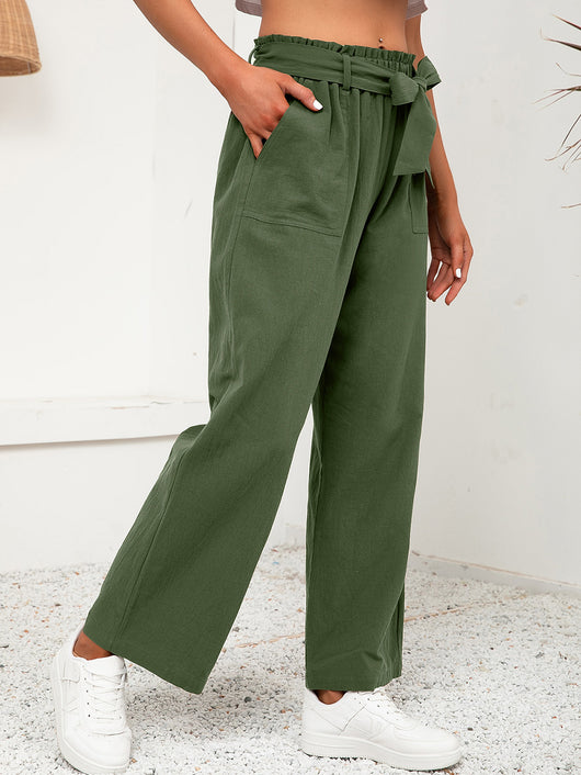 Pantalones Anchos Sueltos con Cintura Ajustable para Mujer - Image 7