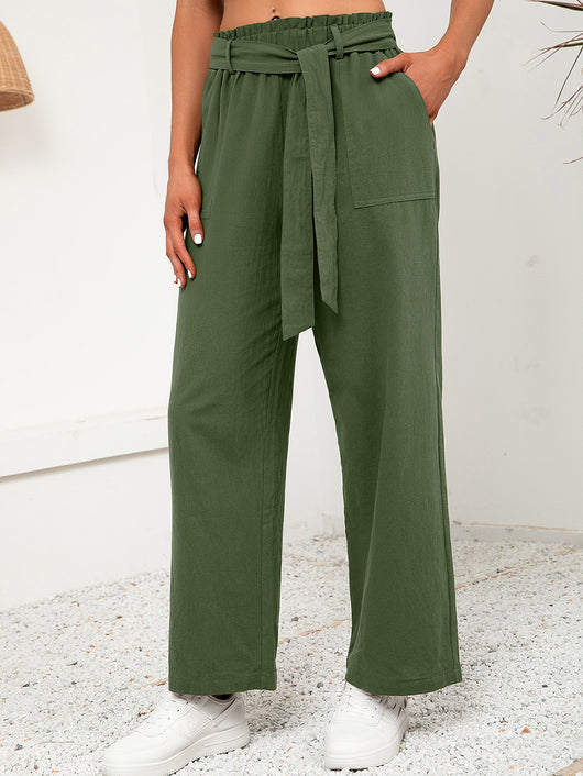 Pantalones Anchos Sueltos con Cintura Ajustable para Mujer - Image 8
