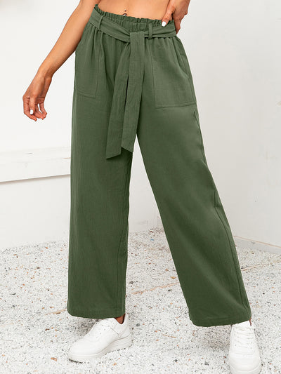 Pantalones Anchos Sueltos con Cintura Ajustable para Mujer - Image 9