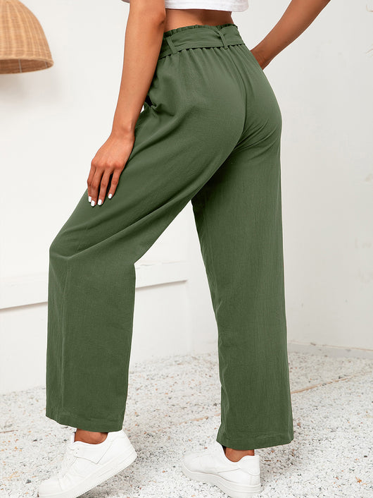 Pantalones Anchos Sueltos con Cintura Ajustable para Mujer - Image 10
