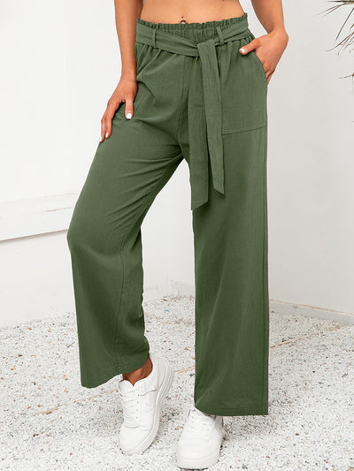 Pantalones Anchos Sueltos con Cintura Ajustable para Mujer - Image 11