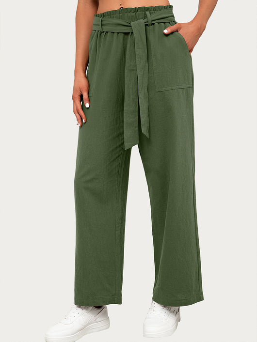Pantalones Anchos Sueltos con Cintura Ajustable para Mujer - Image 14