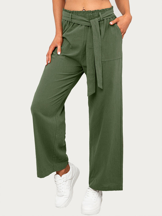 Pantalones Anchos Sueltos con Cintura Ajustable para Mujer - Image 16