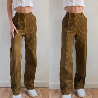 Pantalones Rectos Anchos con Bloques de Color - Casual y Versátil - Image 10