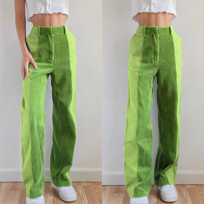 Pantalones Rectos Anchos con Bloques de Color - Casual y Versátil - Image 11
