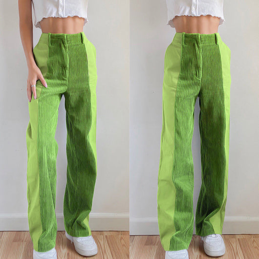 Pantalones Rectos Anchos con Bloques de Color - Casual y Versátil - Image 11