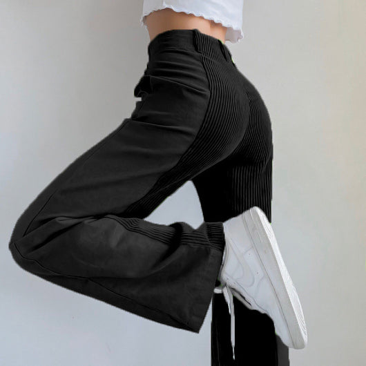 Pantalones Rectos Anchos con Bloques de Color - Casual y Versátil - Image 13
