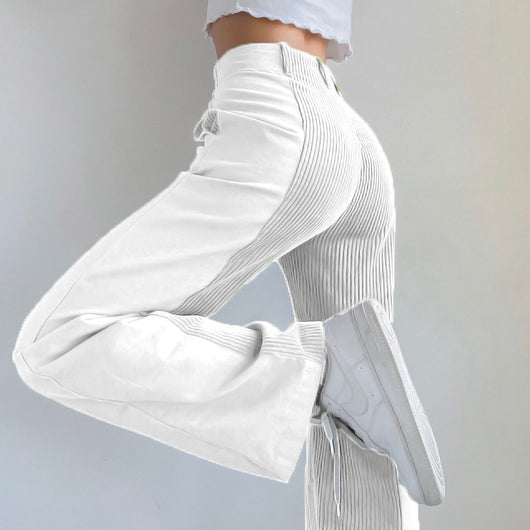 Pantalones Rectos Anchos con Bloques de Color - Casual y Versátil - Image 14