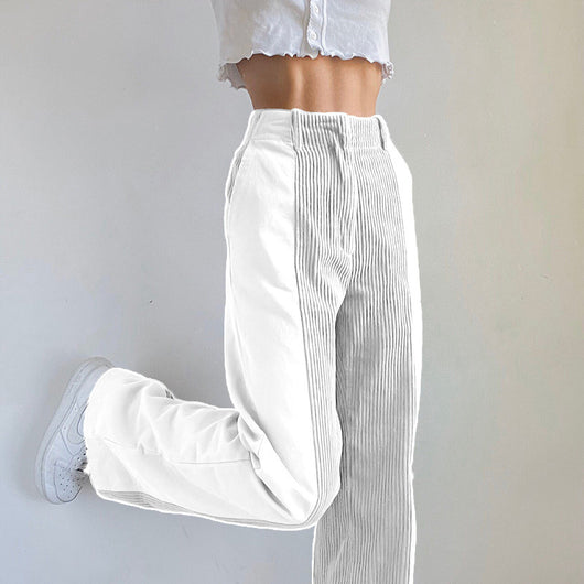 Pantalones Rectos Anchos con Bloques de Color - Casual y Versátil - Image 15