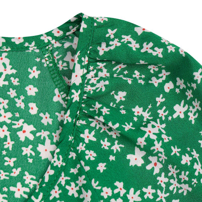 Blusa de Gasa Floral con Cuello en V y Mangas Recortadas para Mujer - Image 10
